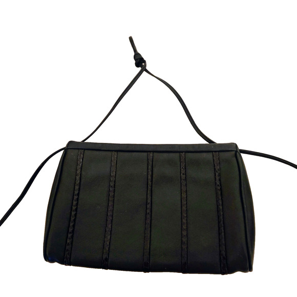 Vintage Anne Klein for Calderon Black Leather Crossbody Bag - Picture 6 of 11